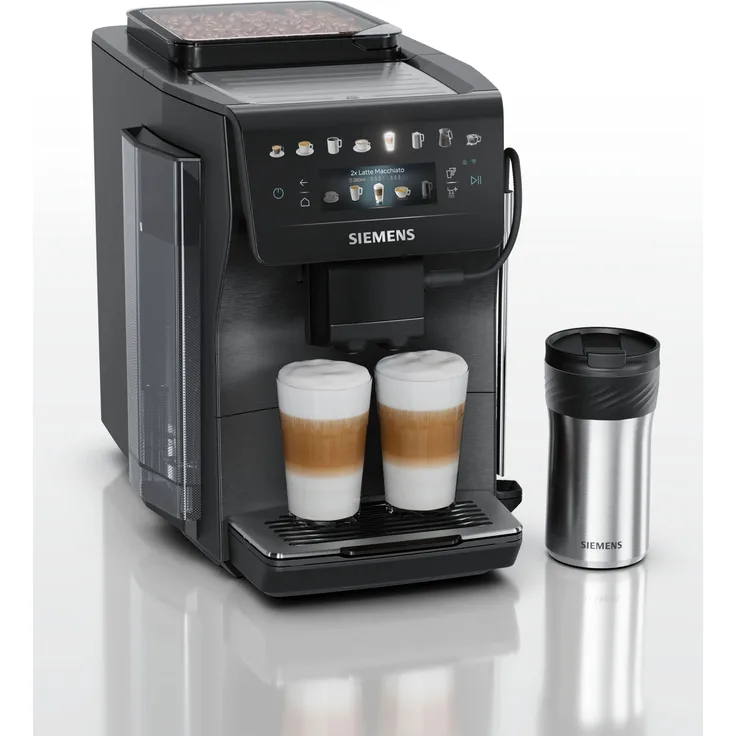 Siemens TP607EF5, Kaffeevollautomat mit 1,8 l Wassertank, eingebautem Mahlwerk, 1500 W, schwarz, Edelstahl, inkl. Lieferung zum Aufstellungsort