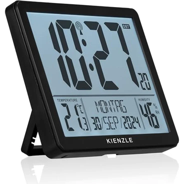 Kienzle Digitaler XXL Funkwecker, große Display-Anzeige, Temperatur- und Luftfeuchtigkeitsmessung, automatische Hintergrundbeleuchtung – Bild 3