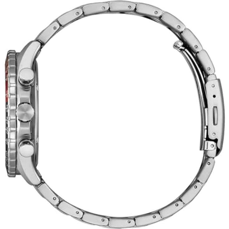Citizen AT2566-88E Eco-Drive Solaruhr, Herrenuhr Chronograph Edelstahlfarben Schwarz, 43 mm, 10 ATM wasserdicht – Bild 3