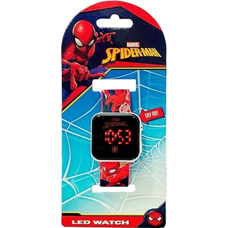 Kids Licensing Armbanduhr LED [Digital], Spider Man, kinderfreundliches Design mit Analoganzeige und robustem Kunststoffarmband, 15 cm Armbandlänge – Bild 4