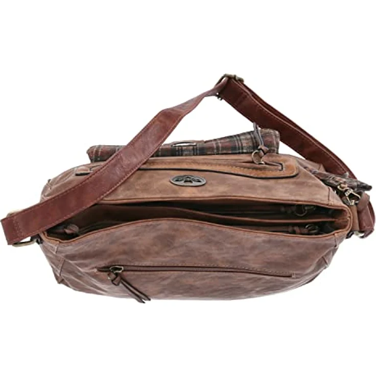 Rieker Umhängetasche, Schultertasche aus Lederimitat mit zwei Reißverschluss-Hauptfächern, schwarz – Bild 7