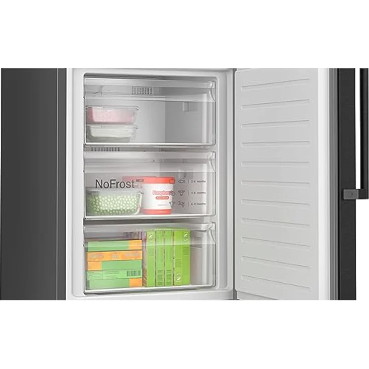 Bosch KGN39VXAT Serie 4 Kühl-Gefrier-Kombination, 203 x 60 cm, 260 L Kühlen + 103 L Gefrieren, VitaFresh XXL <0 °C>, Energieeffizienzklasse A, No Frost, Hochglanz-Rückwand mit Multi Airflow – Bild 3