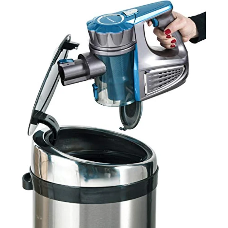 Bestron Kabelloser Handstaubsauger mit Stab, Beutellos, Kapazität: 0,6 l, 120 Watt, Blau-Grau – Bild 7