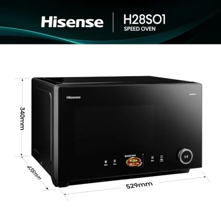 Hisense H28SO1 SpeedOven 7-in-1 Multifunktionsofen mit InstantBake, 3300 W, Heißluftfritteuse, Mikrowelle und Pizzafunktion – Bild 2