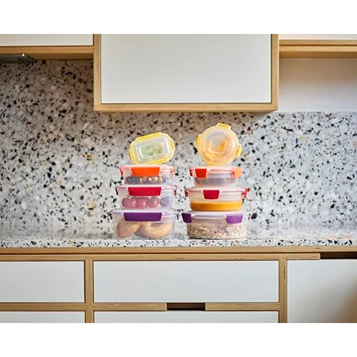Joseph Joseph Nest Lock 8-tlg. Frischhaltedosen-Set, luftdicht und auslaufsicher, rund und rechteckig, BPA-frei, platzsparendes Design – Bild 3