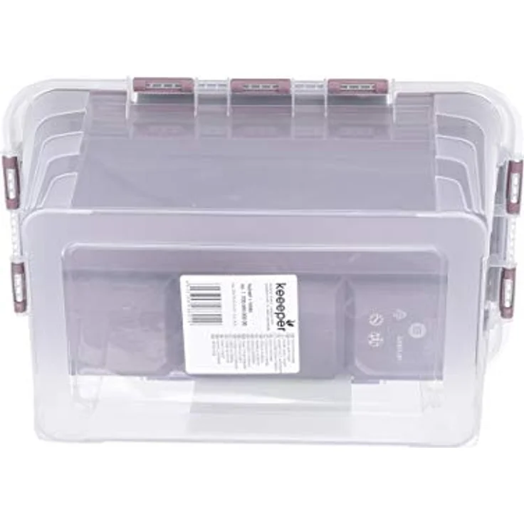 keeeper Aufbewahrungsbox mit Deckel und Einsatz, 29 x 19 x 12,4 cm, 4,2 l, Hubert+Hilda, Transparent/Taupe – Bild 5