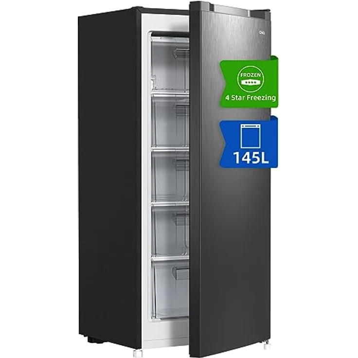 CHIQ Gefrierschrank FSD160D4E, 145L mit wechselbarem Türanschlag, sehr leise 41dB, manuelle Abtauung, 126 x 54 x 55 cm, 12 Jahre Garantie auf den Kompressor* – Bild 1