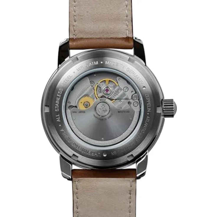Zeppelin Herrenuhr Serie Atlantic Automatik mit GMT und braunem Lederarmband 8468-5 – Bild 4