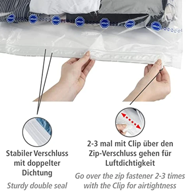 WENKO Vakuumierbeutel Vakuum Jumbo Cube XXL, Aufbewahrungssystem für sperrige Gegenstände, extra dicke Folienqualität – Bild 5