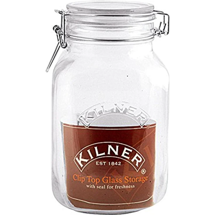 KILNER Einkochglas mit Bügelverschlus 0025.012 quadratisch - zum Einmachen und Konservieren und Aufbewahren, 1,5 Liter – Bild 2