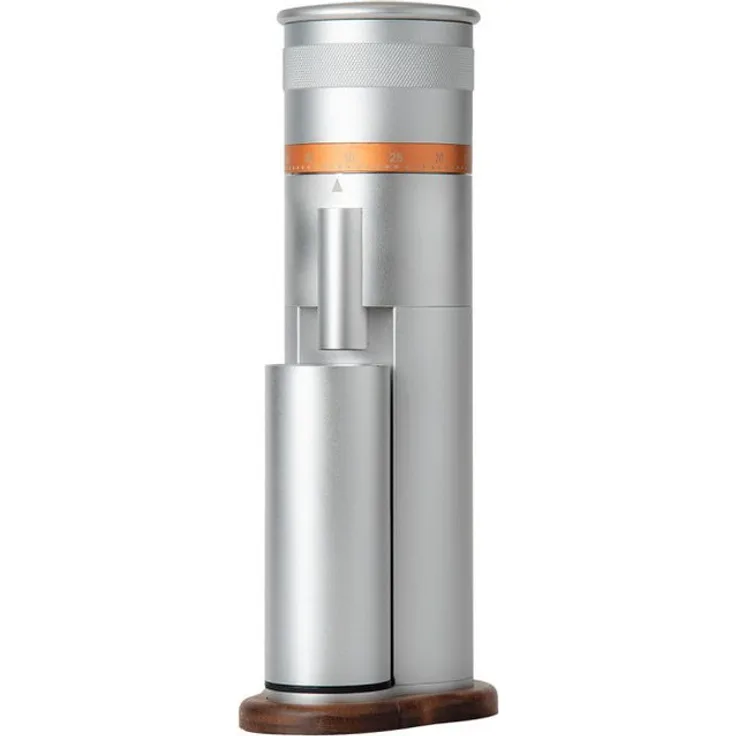 CHiATO Single-Dose Kaffeemühle, elektrische Kaffeemühle mit 120 Mahlgraden, silber