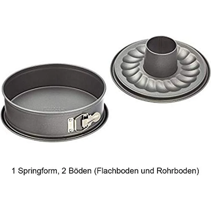 Kaiser Inspiration Springform 28 cm rund, 2 Böden, Flach- und Rohrboden, runde Backform, antihaftbeschichtet, auslaufsicher, mit Rezept – Bild 4