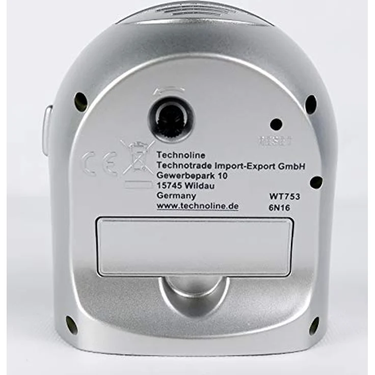 Technoline Funkwecker WT 753, analog mit Snooze-Funktion, Kunststoff, Silber – Bild 5