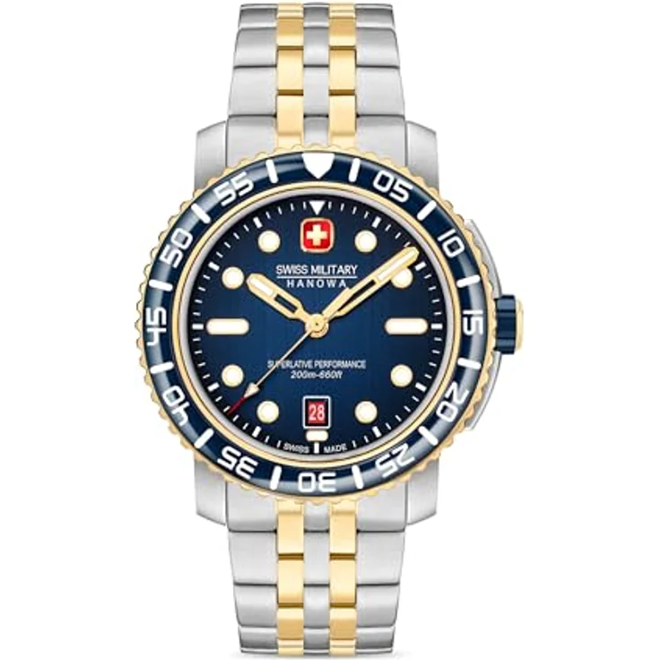 Swiss Military Hanowa Herren Analog Schweizer Quarzwerk Uhr mit Edelstahl Armband SMWGH0001760 – Bild 1