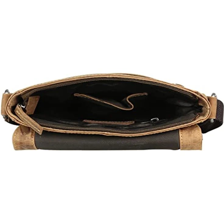 Greenburry Vintage Umhängetasche Leder, 22 cm, braun, 100% Leder – Bild 5