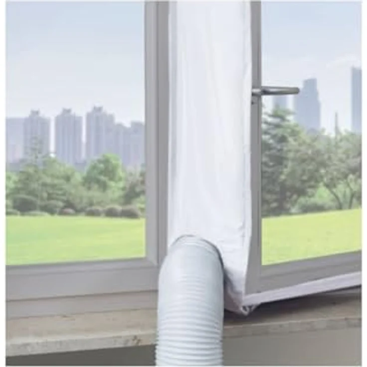 Whirlpool Universal Tür-/Fenster-Kitt, Dichtungsset für mobile Klimaanlagen, Weiß, für Fenster bis 140 cm und Türen bis 220 cm – Bild 3