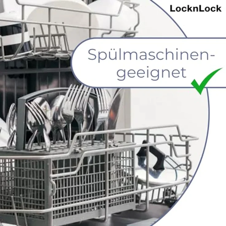 LocknLock TO GO Snackbox 1,35L, Auslaufsichere Lunchbox mit 4 Fächern für Obst und Gemüse, Spülmaschinen- & Mikrowellengeeignet, BPA-freier Snackbehälter – Bild 3