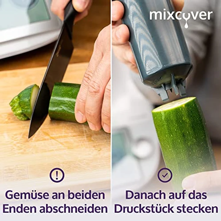 mixcover verbesserter Spiralschneider Gemüsenudeln herstellen mit Ebook Rezeptheft kompatibel mit Vorwerk Thermomix TM31 Gemüsepasta Gemüsehobel gemüsereibe elektrisch GemüseStyler – Bild 2