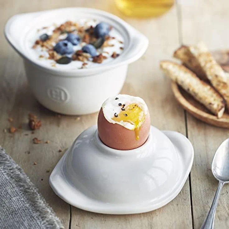 Emile Henry Egg Nest Eierkocher, Keramik für 1 bis 3 Eier, ideal zum Backen von weichgekochten Eiern – Bild 2