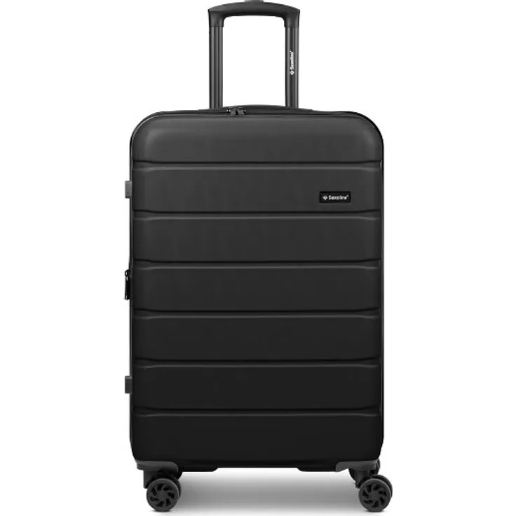 Saxoline Miami 4 Rollen Trolley M, 65 cm, mit Dehnfalte, schwarz, 100% ABS