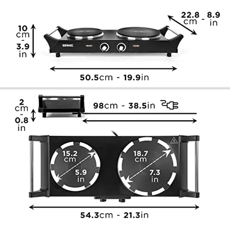 Duronic HP2BK Kochplatte – Bild 3