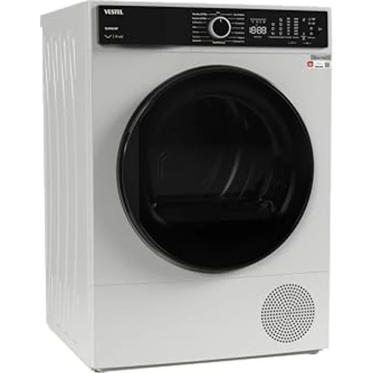 Vestel TDI 89302 WIFI Wärmepumpentrockner, 8 kg, Energieeffizienzklasse C, Pearl Drum, 15 Programme, WLAN-Steuerung, Kindersicherung, Weiß – Bild 2