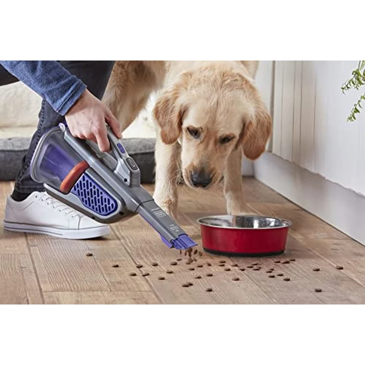 Black+Decker 36 Wh - 18 V Akku-Handstaubsauger Dustbuster Pet mit smart tech (mit Cyclonic Action, integrierte ausziehbare Fugendüse, inkl. Tierhaarbürste, Ladestation mit Wandhalterung) BHHV520BFP – Bild 6