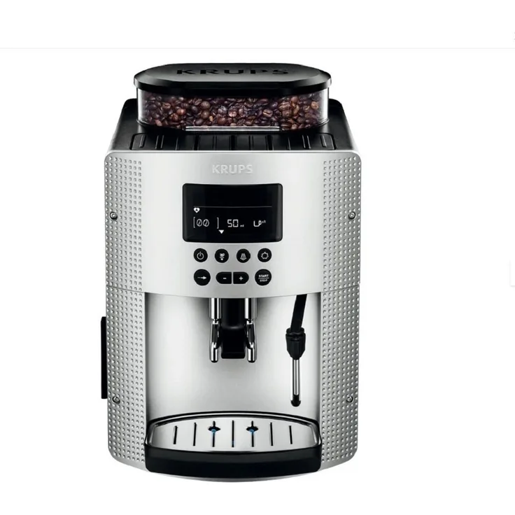 Krups Kaffeevollautomat EA815E70 Pisa, Kaffeevollautomat mit Metall-Brühgruppe, 1.450 Watt, Siber/Schwarz