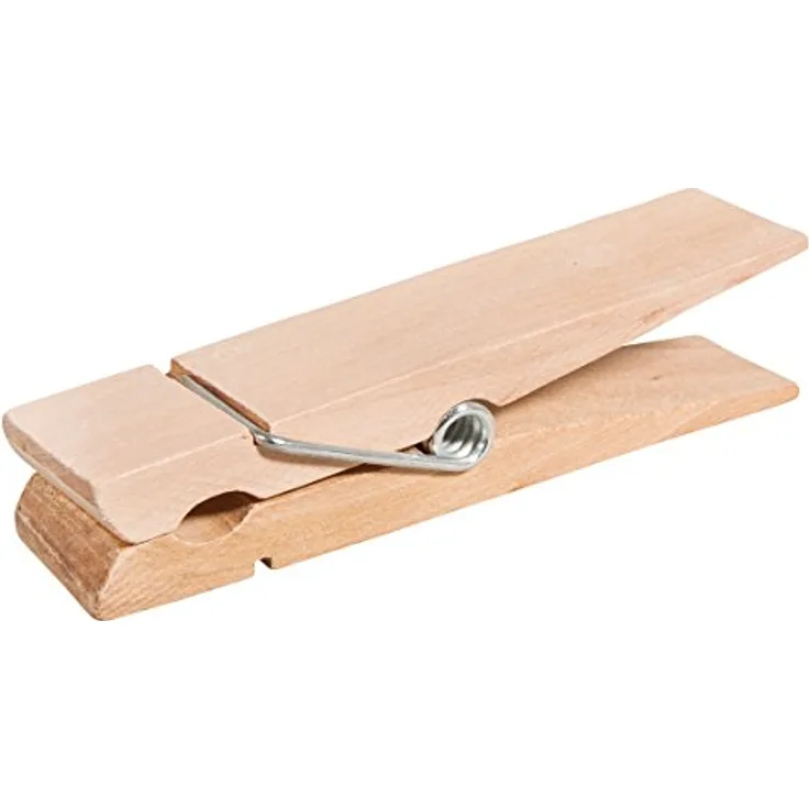 Rayher 62831000 Große Holzwäscheklammer XL, 15x3,4 cm, aus unbehandeltem Birkenholz, Holzklammer