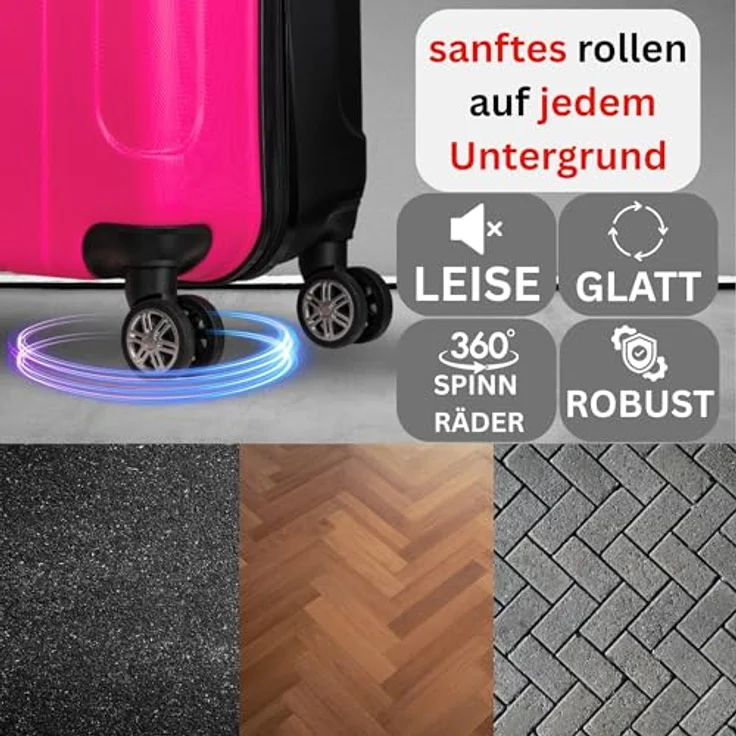 Nowi Lugano 4 Rollen Kofferset, 2-teilig, Schwarz, (70 l) – Bild 8