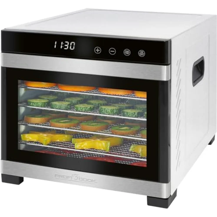ProfiCook PC-DR 1218 Edelstahl-Dörrautomat, inkl. 6 Edelstahl-Ablagegitter, Edelstahl, silber, Thermostat – Bild 9