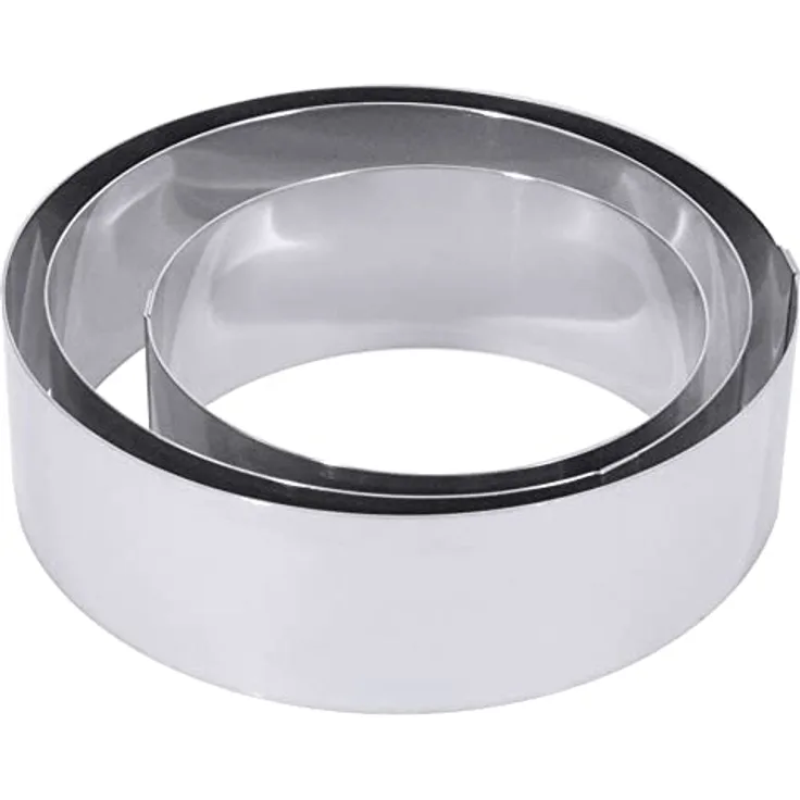 Contacto Edelstahl Tortenring, 20 cm Durchmesser, Höhe 6 cm, hochglänzend mit glatt auslaufendem Rand
