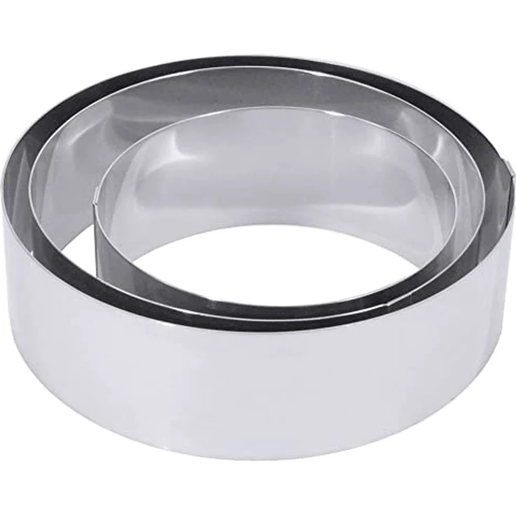 Contacto Edelstahl Tortenring, 20 cm Durchmesser, Höhe 6 cm, hochglänzend mit glatt auslaufendem Rand
