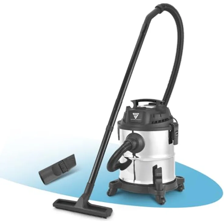 STAHLWERK VCL-1200 ST Nass- und Trockensauger – 1200 W, 20 l Metallbehälter, mit Staubschüttelfunktion und Blasfunktion für Werkstatt, Garage und Baustelle