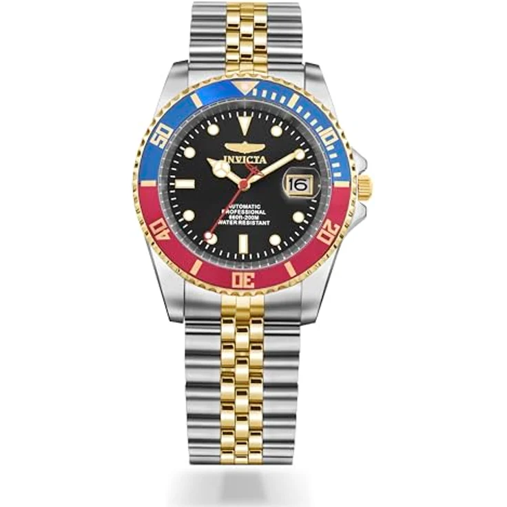 Invicta Pro Diver 29180, Edelstahl Herren Automatikuhr mit schwarzem Zifferblatt, 42mm, 20 bar wasserdicht, 2 Jahre Garantie – Bild 1