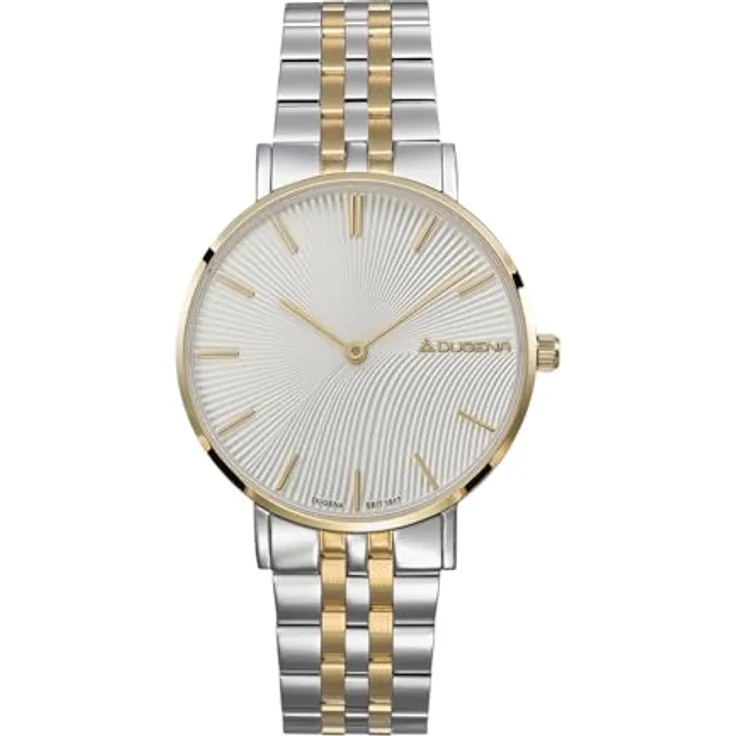 Dugena Damen-Armbanduhr Linée, Edelstahl, Saphirglas, wasserdicht, 3 bar, Bicolor