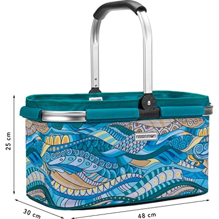 anndora Einkaufskorb mit Klapphenkel, 22 Liter, 48 x 30 x 25 cm, ocean blue – Bild 8