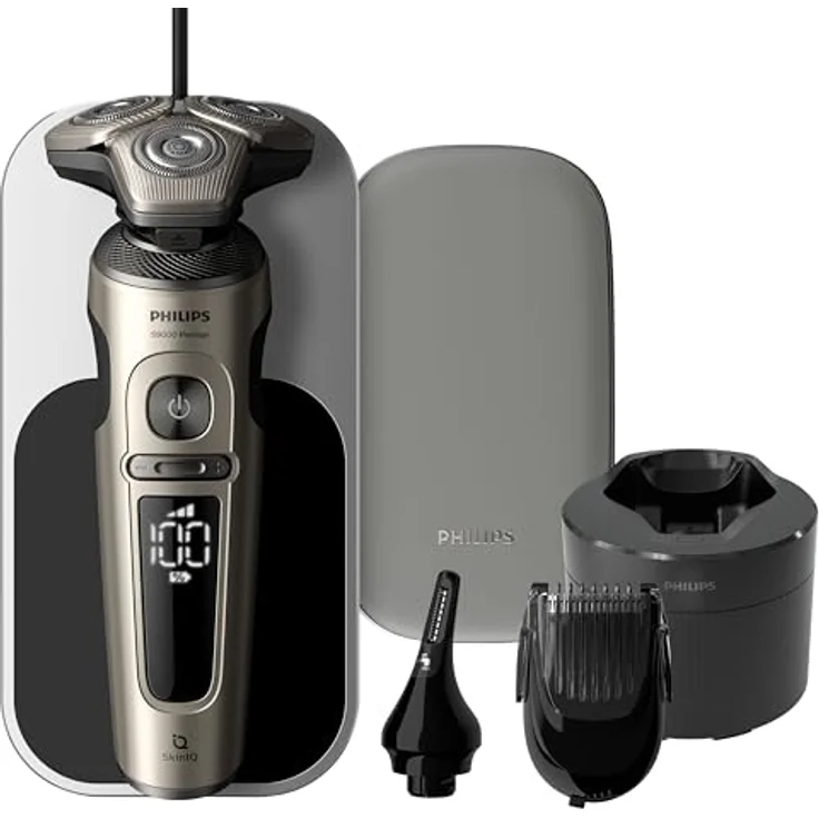 Philips Shaver S9000 Prestige SP9883/35 Elektrischer Nass- und Trockenrasierer mit SkinIQ - Spürbar glatte Rasur, SkinIQ Technologie – Bild 2