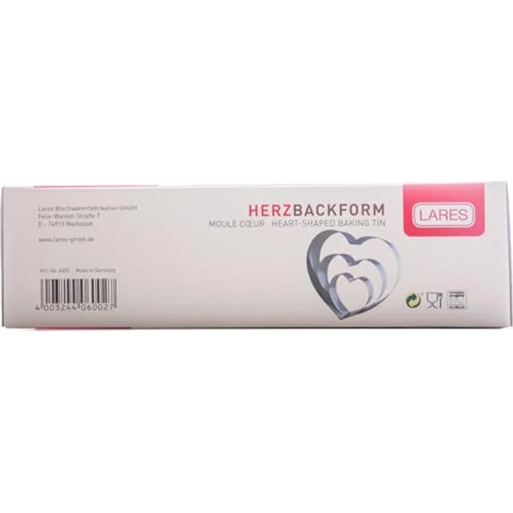 Lares Herzbackform 3tlg. in Karton 12 cm Edelstahl 6002 – Bild 6