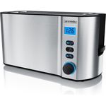 Arendo Toaster, 4-Scheiben Langschlitz, 1500 W, Brötchenaufsatz, wärmeisolierendes Gehäuse, Display - Preisvergleich