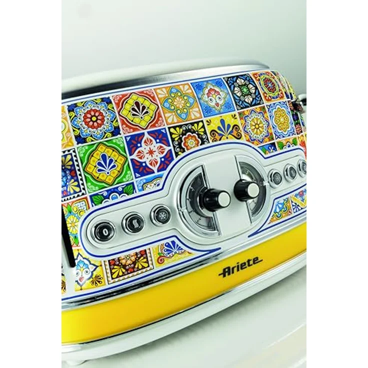 Ariete Toaster 156PO Positano, 4 Schlitze - Inspiriert von den Mosaikmustern und Farben des Meeres – Bild 3