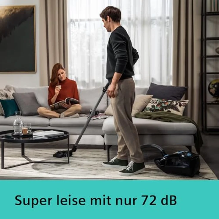 Siemens Staubsauger mit Beutel Q5.0 extreme silencePower VSQ5X1232, für Allergiker, 850 W, starke Saugleistung, lange Reichweite, schwarz – Bild 4