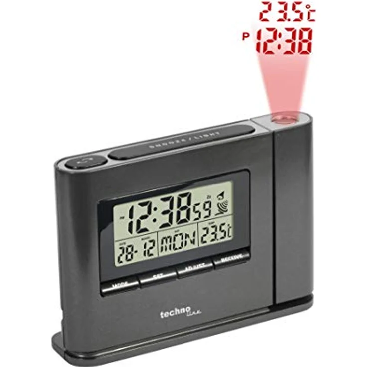 Technoline Projektionswecker WT 519, Funkuhr mit Innentemperatur- und Datumsanzeige, Mehrfarbig – Bild 2