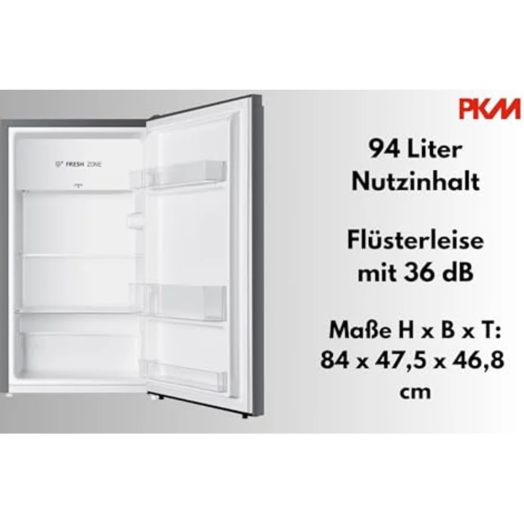 PKM KS93ESI Kühlschrank mit Kaltlagerzone, 94 Liter, Silber, Sehr leise mit 36 dB – Bild 6