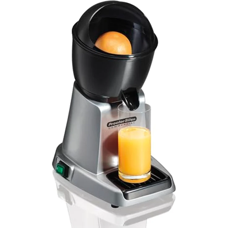 Proctor Silex® Elektrischer Zitrusentsafter, 3 Edelstahlkegel, abnehmbarer Spritzschutz, beleuchteter Ein-/Ausschalter, für Gläser bis 15 cm – Bild 2