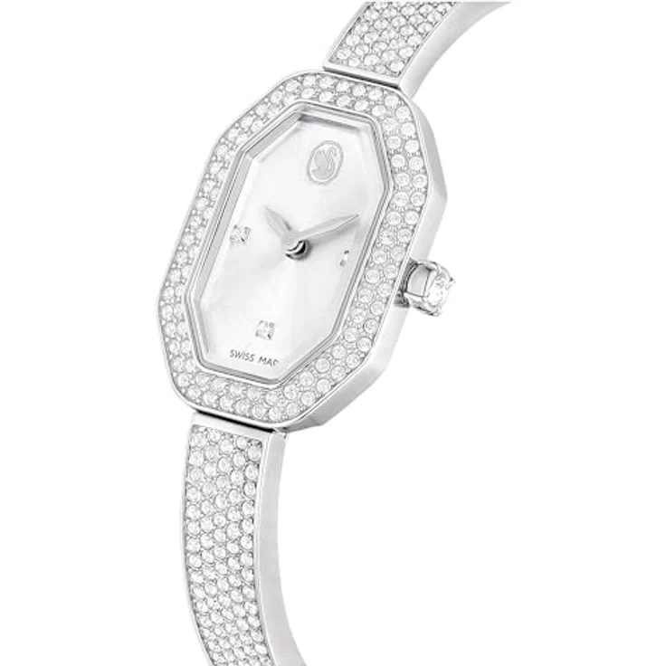 Swarovski Dextera Bangle Uhr, Schweizer Produktion, Metallarmband, Silberfarben, Edelstahl – Bild 3