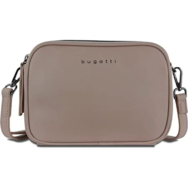 Bugatti Almata Crossbody Bag, Umhängetasche aus Kunstleder mit 3 Hauptfächern, braun – Bild 1