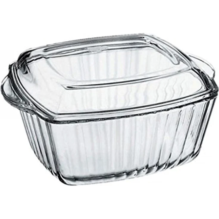 Pasabahce 59049 2-Teilig Auflaufform Glaskochgeschirr Glasbräter 2,6L eckig mit Deckel Bräter Teller Schüssel Kochgeschirr – Bild 3