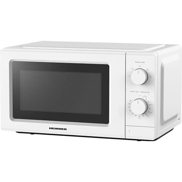 Heinner HMW-MD20IVWH, Freistehende Mikrowelle 19 L, 700 W, 5 Leistungsstufen, Timer, Auffaufunktion, Weiß – Bild 3