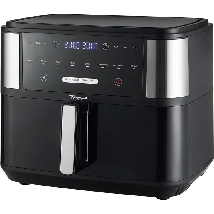 Trisa Fritteuse Trisa Crunchy Fry Pro Heißluft-Fritteuse 2400 W Schwarz, 2400 W - Zeitlich abgestimmtes Frittieren, 10 Liter Füllmenge, Touch Display, regulierbare Temperatur – Bild 1